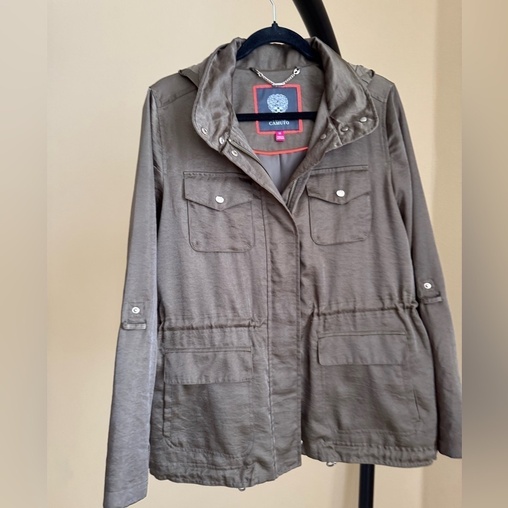 Vince Camuto Olive Green Hooded Jacket Medium
